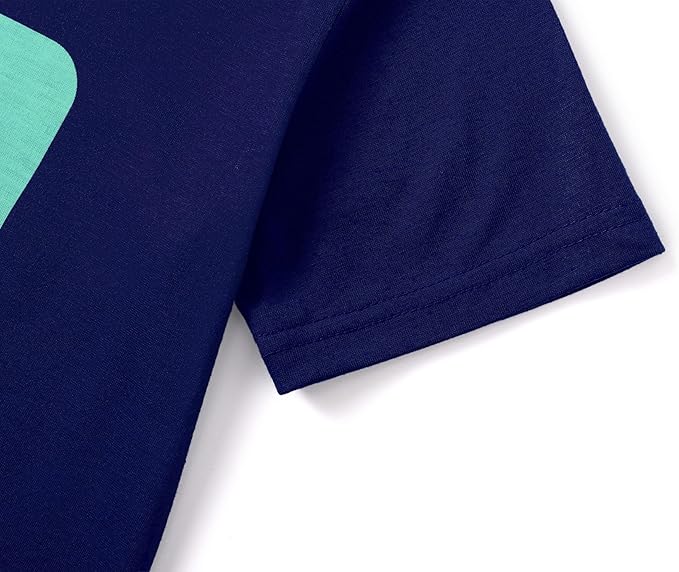 Tebbis Pajamas For Boys Fun Baseball Navy Blue Short Sleeves & Pants 2-Piece PJs Set Kid Comfy Sleepwear Size 6-18