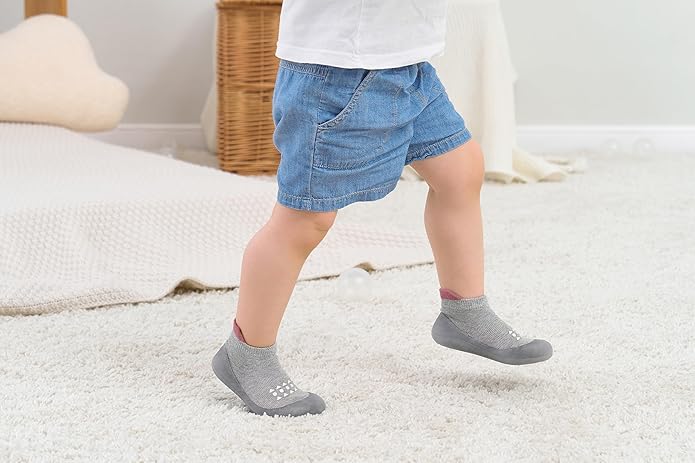 Hstyle Baby Sock Shoes Toddler Walking Shoes Infant Non-Slip Slippers Soft Rubber Sole Sneakers for Baby Boys Girls