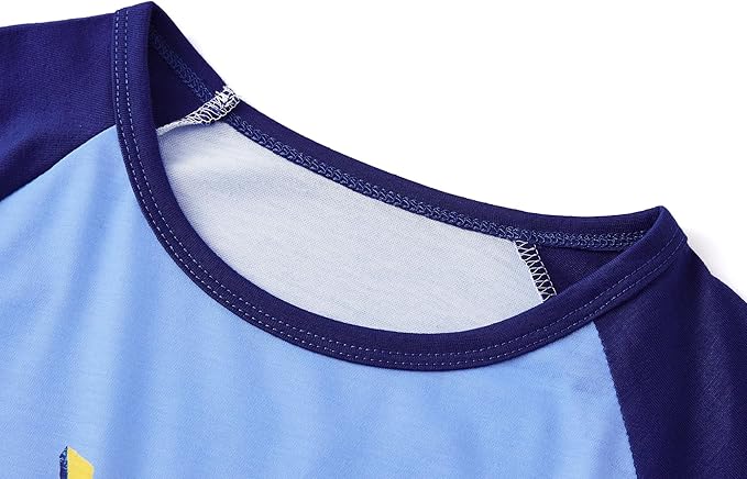 Tebbis Pajamas For Boys Fun Baseball Navy Blue Short Sleeves & Pants 2-Piece PJs Set Kid Comfy Sleepwear Size 6-18