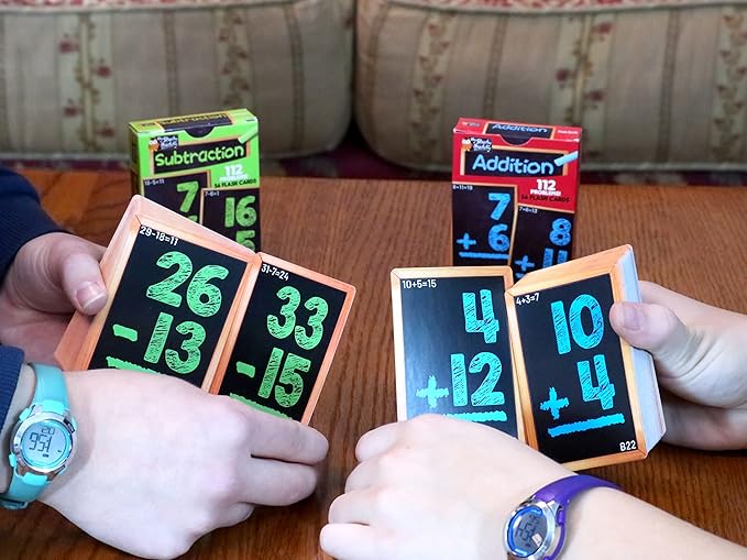 Regal Games Math Flash Cards for Addition & Subtraction - 1st, 2nd, 3rd Grade & More - Flash Cards Math for Kids (112 Cards - 2 Packs)