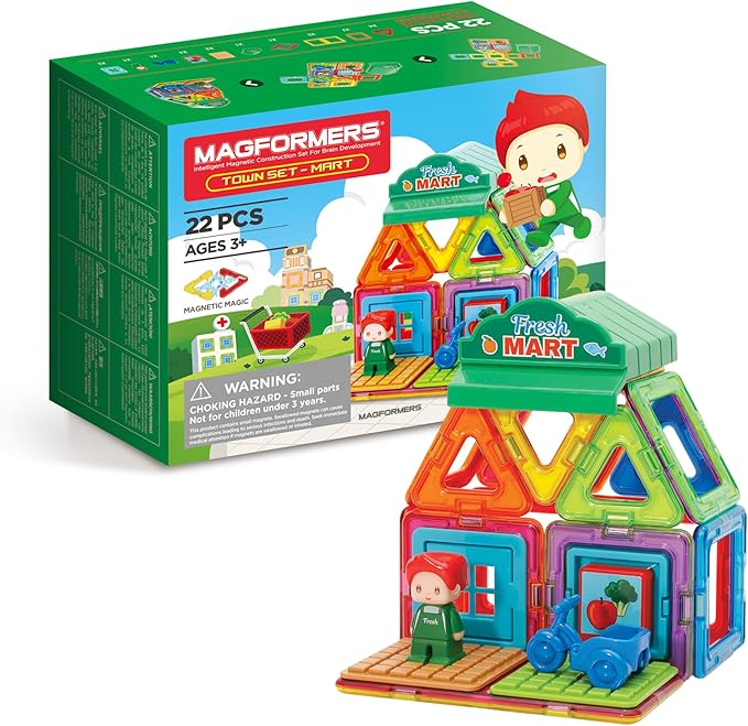 Magformers - Mart Set, Multicolor, Magnetic Building Tiles, Blocks - Educational Magnetic Building STEM Toy