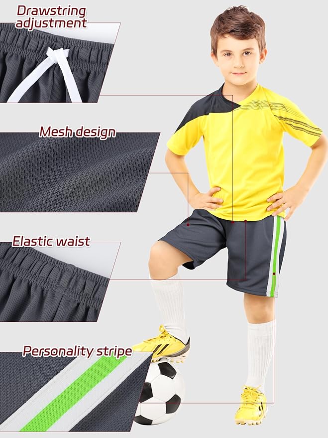 5 Pack Boys Shorts Boys Athletic Basketball Mesh Kids Soccer Gym Shorts Clothes Quick Dry Active Sports Shorts