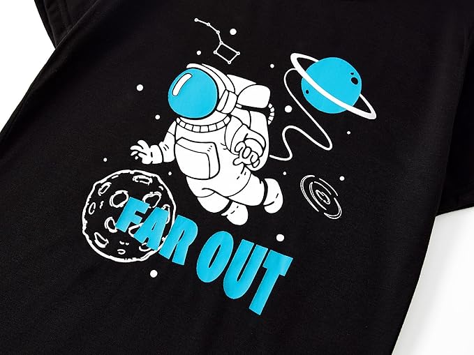 Beezizac Little Big Boys Pajamas Cozy Short Sleeves & Pants Cool 2-Piece PJ Set Kid Sleepwear Size 6-18