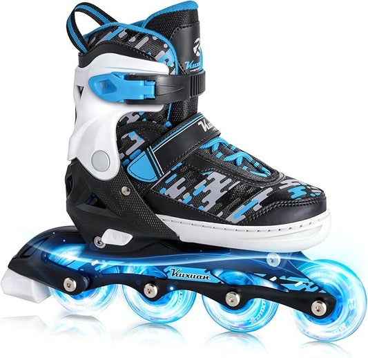 Adjustable Inline Skates for Kids and Teens, Boys Girls Women Beginner Fun Illuminating Skates Outdoor and Indoor