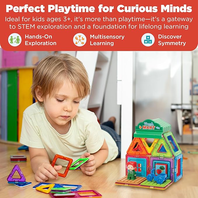 Magformers - Mart Set, Multicolor, Magnetic Building Tiles, Blocks - Educational Magnetic Building STEM Toy