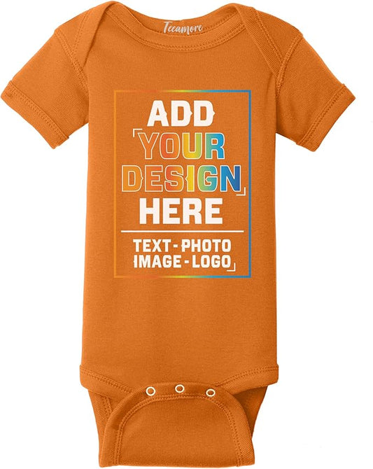 TEEAMORE Custom Front & Back Print T-Shirt Hoodie Sweatshirt Long Sleeve Tank Top with Your Image for Men Women Kids Baby