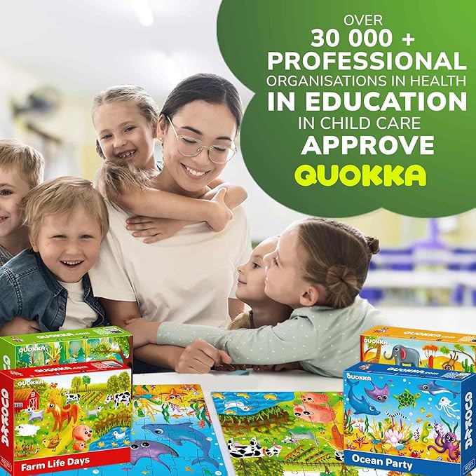 QUOKKA Puzzles for Kids Ages 4-6 - Set of 4x60 Jigsaw Puzzles for Toddlers 3-5 - Animals Toys for Children 6-8 yo - Gift Educational Game for Boys & Girls
