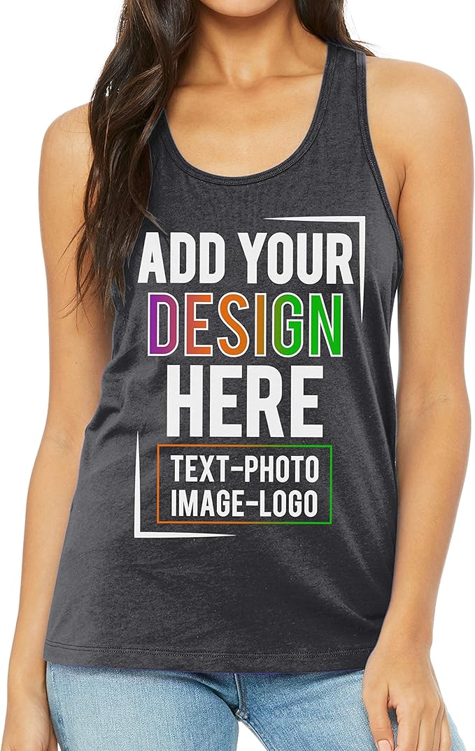 TEEAMORE Custom Front & Back Print T-Shirt Hoodie Sweatshirt Long Sleeve Tank Top with Your Image for Men Women Kids Baby