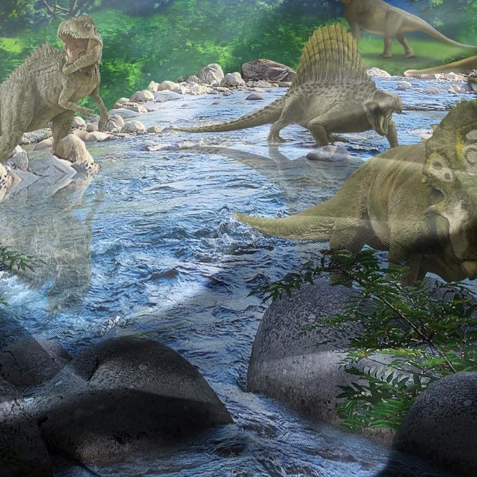 Dinosaurs Twin Fitted Sheet 2Pcs Twin Sheets Set Kids 3D Realistic Dinosaur Fitted Sheets Set Ancient Jungle Dinosaur Bed Sheet Kids Soft Microfiber Bedding Sheets Set