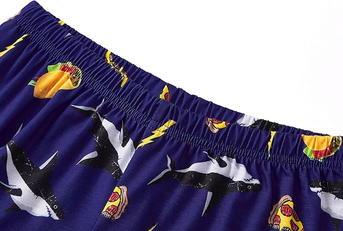 Tebbis Pajamas For Boys Fun Baseball Navy Blue Short Sleeves & Pants 2-Piece PJs Set Kid Comfy Sleepwear Size 6-18