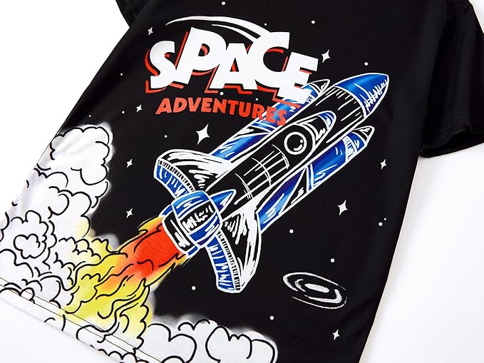 Beezizac Little Big Boys Pajamas Cozy Short Sleeves & Pants Cool 2-Piece PJ Set Kid Sleepwear Size 6-18