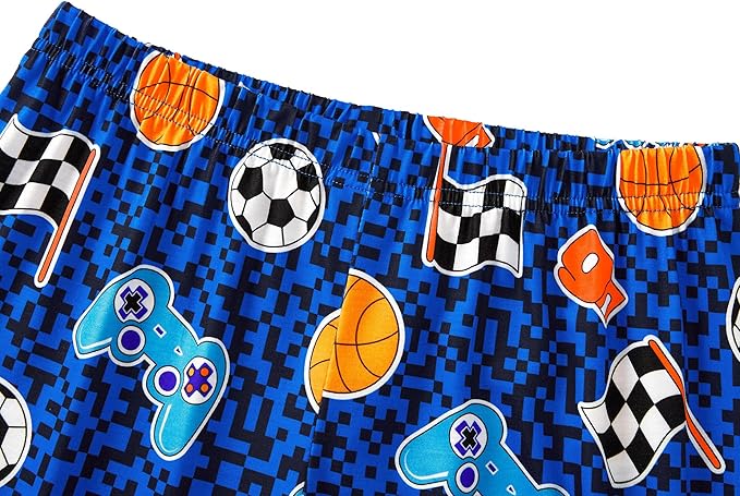 Beezizac Little Big Boys Pajamas Cozy Short Sleeves & Pants Cool 2-Piece PJ Set Kid Sleepwear Size 6-18