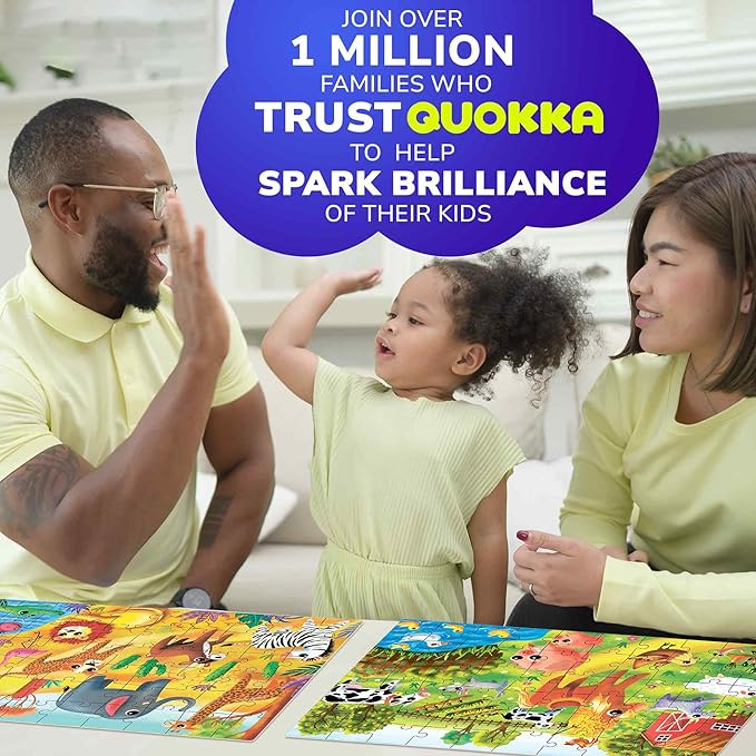 QUOKKA Puzzles for Kids Ages 4-6 - Set of 4x60 Jigsaw Puzzles for Toddlers 3-5 - Animals Toys for Children 6-8 yo - Gift Educational Game for Boys & Girls