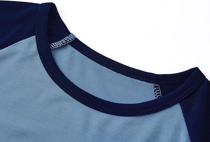 Tebbis Pajamas For Boys Fun Baseball Navy Blue Short Sleeves & Pants 2-Piece PJs Set Kid Comfy Sleepwear Size 6-18