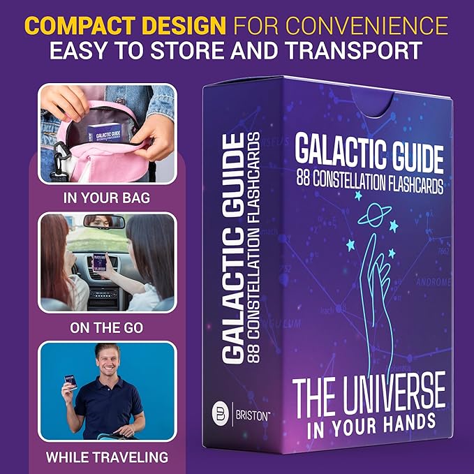 Briston 88 Constellation Astronomy Flash Cards: STEM Comprehensive Study - Celestial & Star Diagrams - Universe Exploration for Students, Teachers, Hobbyists, Grade School & Homeschool Learning