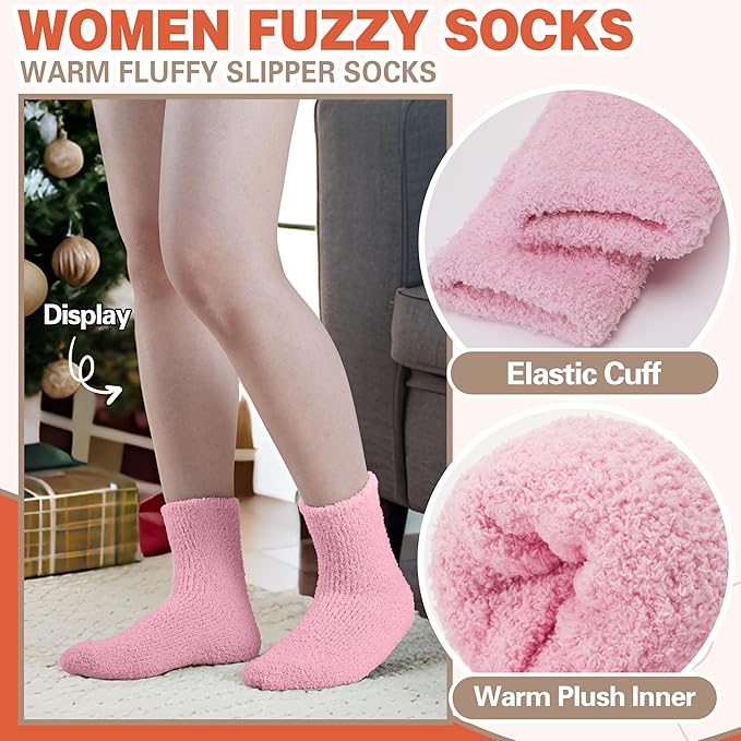 Fuzzy Socks Fluffy Thick Warm Winter Soft Cozy Plush Sleep Home Fleece Cabin Soft House Socks for Women Men
