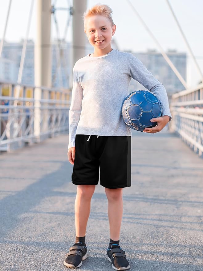 5 Pack Boys Shorts Boys Athletic Basketball Mesh Kids Soccer Gym Shorts Clothes Quick Dry Active Sports Shorts