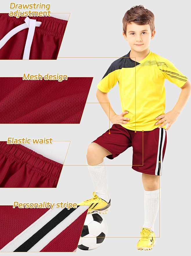 5 Pack Boys Shorts Boys Athletic Basketball Mesh Kids Soccer Gym Shorts Clothes Quick Dry Active Sports Shorts