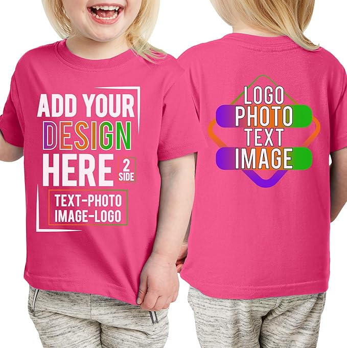 TEEAMORE Custom Front & Back Print T-Shirt Hoodie Sweatshirt Long Sleeve Tank Top with Your Image for Men Women Kids Baby