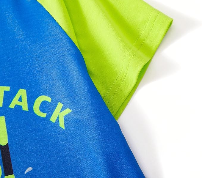 Beezizac Little Big Boys Pajamas Cozy Short Sleeves & Pants Cool 2-Piece PJ Set Kid Sleepwear Size 6-18