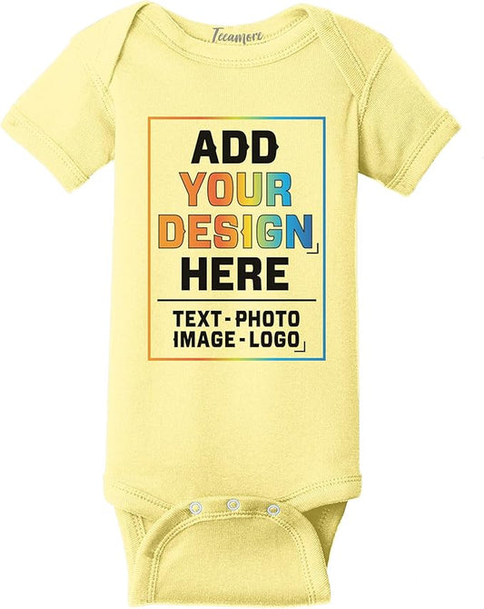 TEEAMORE Custom Front & Back Print T-Shirt Hoodie Sweatshirt Long Sleeve Tank Top with Your Image for Men Women Kids Baby