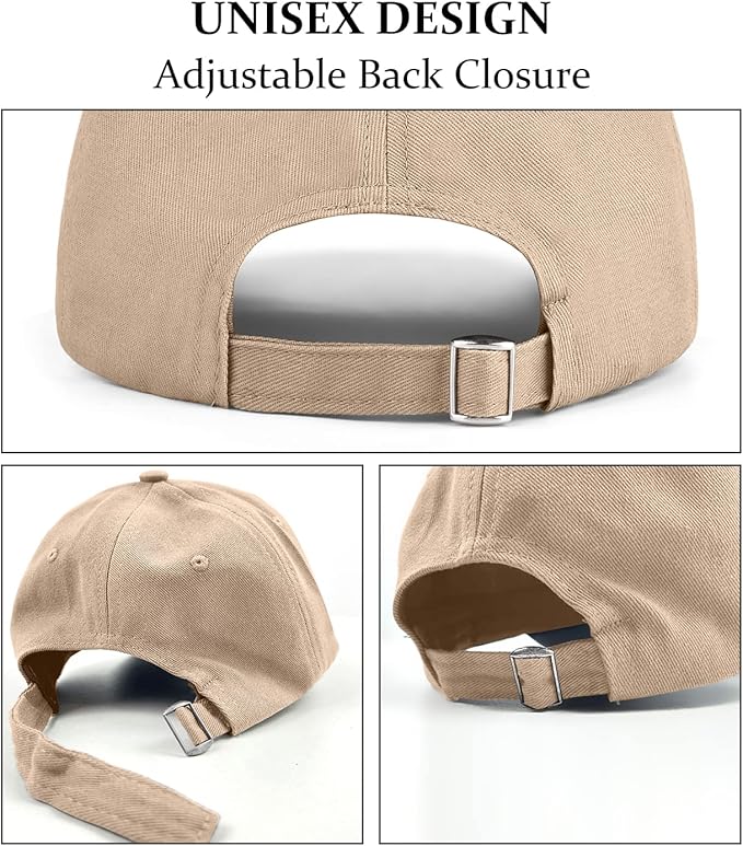 3 Pack Unisex Cotton Baseball Cap Adjustable Unconstructed Plain Sport Dad Golf Hat for Men and Women