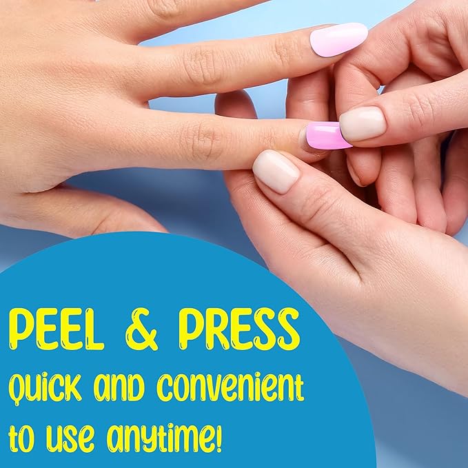 7 Day Manicure Collection - 84PC Press On Nail Set, Day-Of-The-Week Adhesive False Nails for Girls (GET IT GIRL Collection) – Colorful Novelty Designs Stick On Nails For Kids