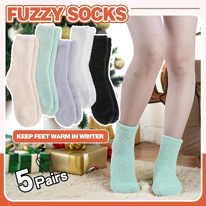 Fuzzy Socks Fluffy Thick Warm Winter Soft Cozy Plush Sleep Home Fleece Cabin Soft House Socks for Women Men
