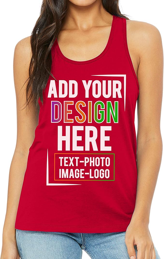 TEEAMORE Custom Front & Back Print T-Shirt Hoodie Sweatshirt Long Sleeve Tank Top with Your Image for Men Women Kids Baby