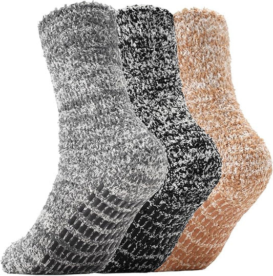 Breslatte Ultra Thick Calf Fuzzy Slipper Socks for Women Non Slip Winter Warm Socks Womens Gifts