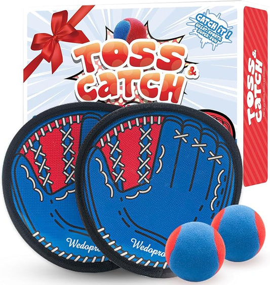 Toss and Catch Ball Game, Kids Toddler Baseball Glove & Catch Ball Toys, Kids Outdoor Games for Family, Toys for Beach Pool Yard Outside, Birthday Gift for Ages 3 4 5 6 7 8-12 Year Old Boys Girls