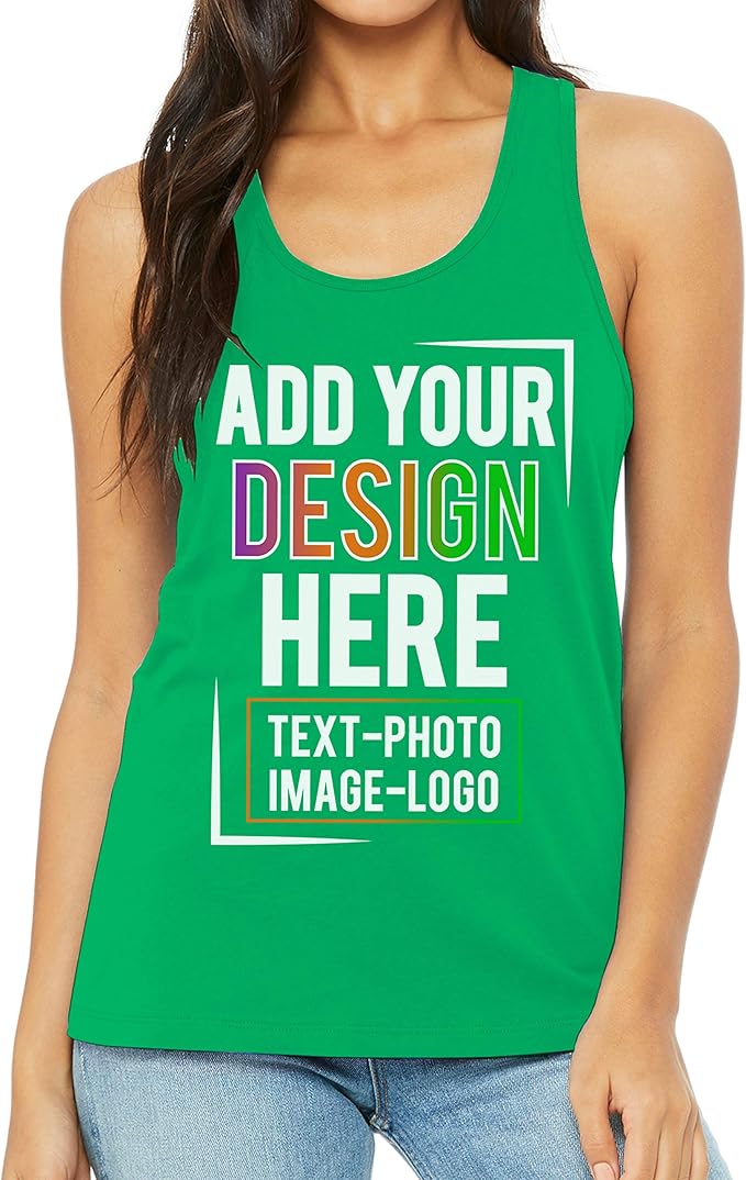 TEEAMORE Custom Front & Back Print T-Shirt Hoodie Sweatshirt Long Sleeve Tank Top with Your Image for Men Women Kids Baby