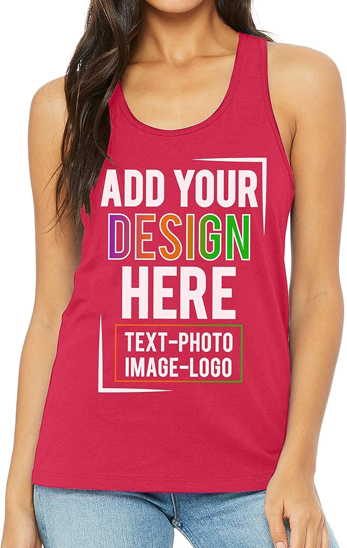 TEEAMORE Custom Front & Back Print T-Shirt Hoodie Sweatshirt Long Sleeve Tank Top with Your Image for Men Women Kids Baby