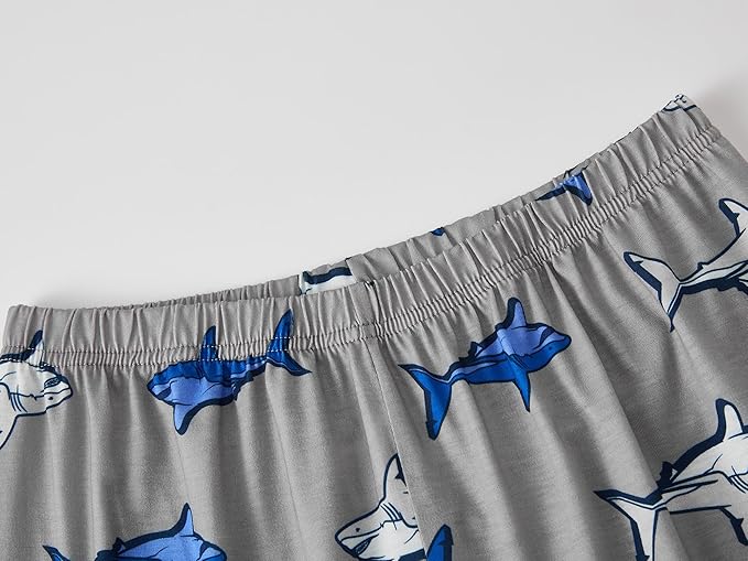 Beezizac Little Big Boys Pajamas Cozy Short Sleeves & Pants Cool 2-Piece PJ Set Kid Sleepwear Size 6-18