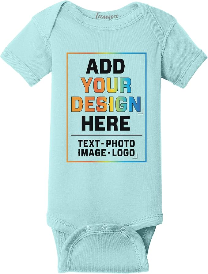 TEEAMORE Custom Front & Back Print T-Shirt Hoodie Sweatshirt Long Sleeve Tank Top with Your Image for Men Women Kids Baby