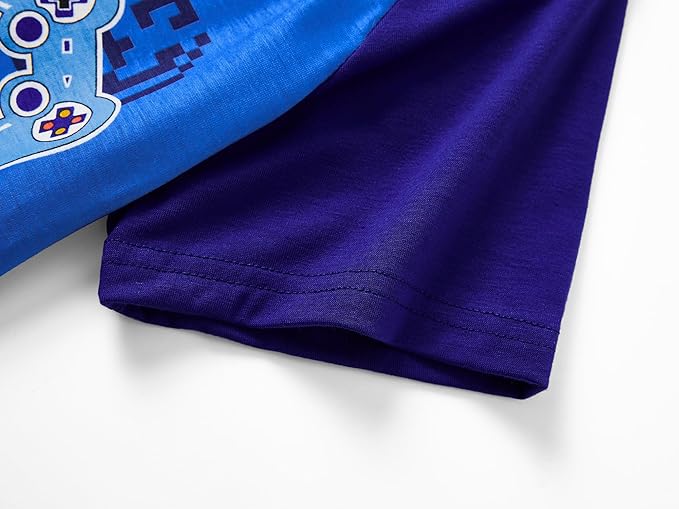 Beezizac Little Big Boys Pajamas Cozy Short Sleeves & Pants Cool 2-Piece PJ Set Kid Sleepwear Size 6-18