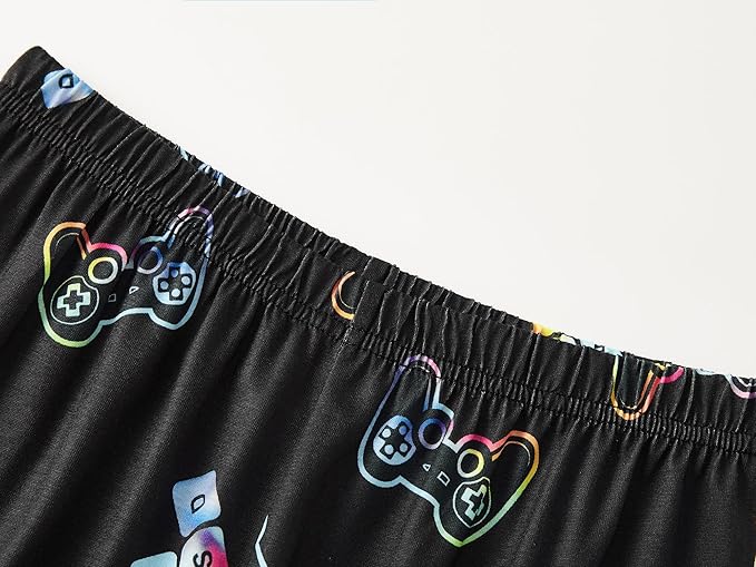 Beezizac Little Big Boys Pajamas Cozy Short Sleeves & Pants Cool 2-Piece PJ Set Kid Sleepwear Size 6-18