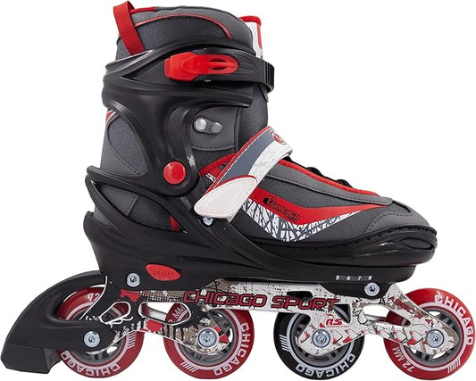 Chicago Kids Adjustable Inline Skates – High-Performance Rollerblades, Breathable Boot, 70mm Urethane Wheels, ABEC-3 Bearings, Secure Fit, Outdoor Fun