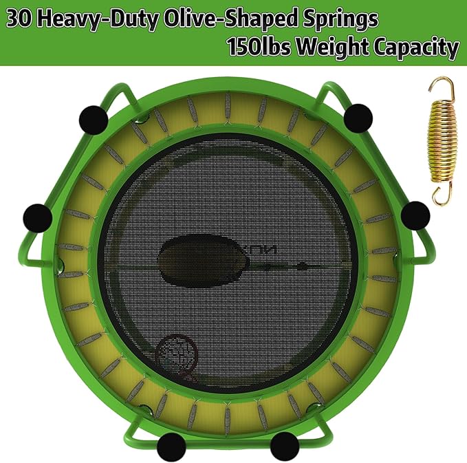 60" Trampoline for Kids, 5ft Toddler Mini 6-in-1 Trampoline Indoor Outdoor with Swing, Basketball Hoop, Dart Board, Rings, Christmas Toys Birthday Gifts for Girls Boys