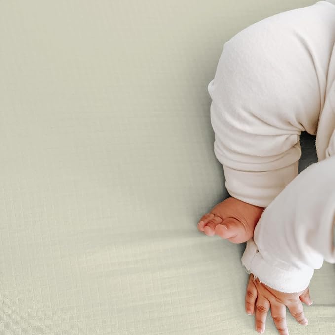 Newton Baby Fitted Dual Layer Crib Sheet (2-Pack) - Ultra Breathable and Soft, Organic Gauze, Fits All Standard Cribs, Oatmeal