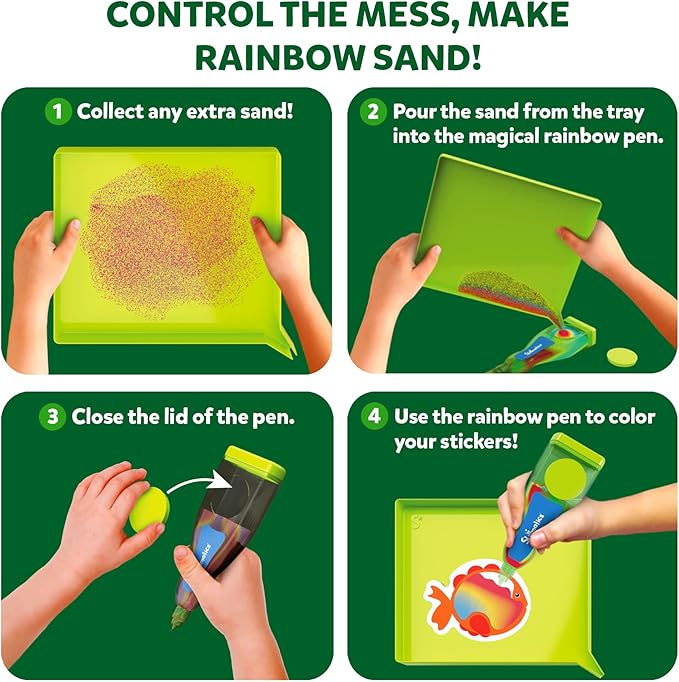 Skillmatics Sand Art Activity - Mess-Controlled DIY Animal Craft Kit with 50+ Colorful Stickers, Creative Arts & Crafts for Kids, Fun Hands-On Activity, Gifts for Ages 4, 5, 6, 7, 8, 9, 10