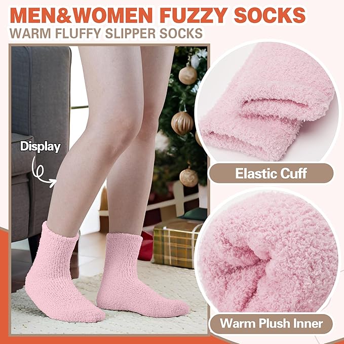 Fuzzy Socks Fluffy Thick Warm Winter Soft Cozy Plush Sleep Home Fleece Cabin Soft House Socks for Women Men
