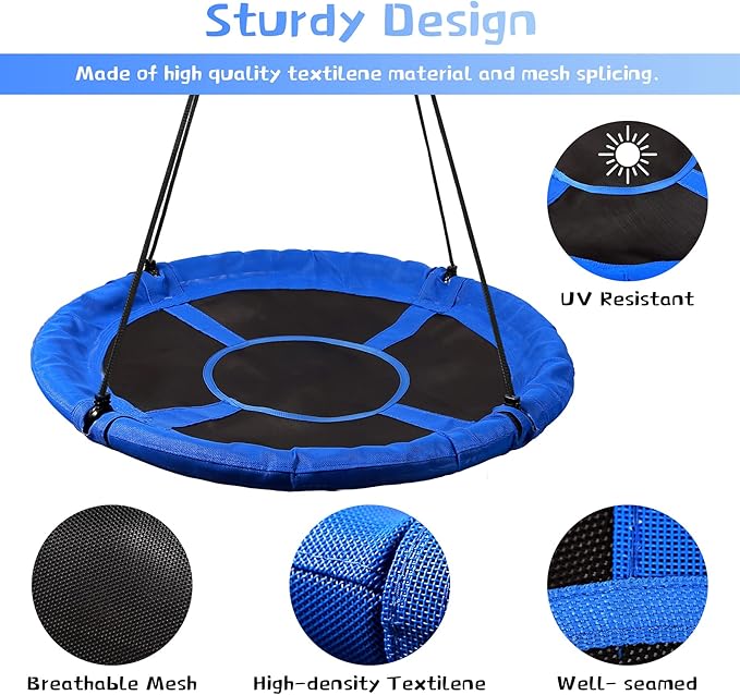 RedSwing 43" Saucer Tree Swing for Kids Indoor Outdoor, Large Round Swing, 500 Lbs Weight Capacity, Perfect for Tree, Swings Set, Backyard, Playground, Easy Install