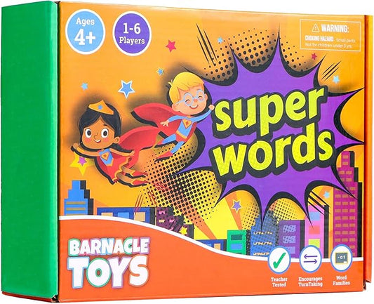 Super Words - CVC Word Builders, Phonics Games, Rhyming Words Game for Kids, Kindergarten Learning Games, Match it Puzzles for Toddlers, Learn to Read Game, CVC Words for Kindergarten Activities