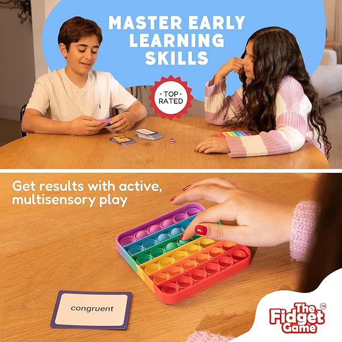 THE FIDGET GAME Vocabulary Words, Flash Card Game, Grade 4-6, Ages 9-12, Develop Communication and Reading Comprehension Skills, Fidget Mats, Learning Guide & PDF Workbook Included