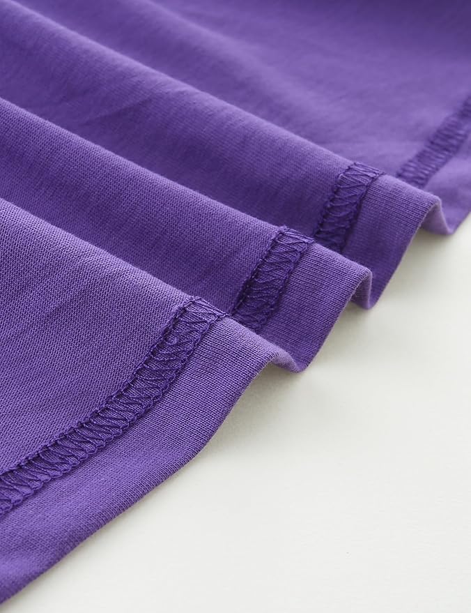 Bumeex Girl's Dresses Cotton Ruffle Sleeve Tiered Swing A-Line Cute Midi Casual Sundress