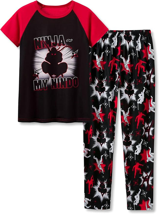 Beezizac Little Big Boys Pajamas Cozy Short Sleeves & Pants Cool 2-Piece PJ Set Kid Sleepwear Size 6-18