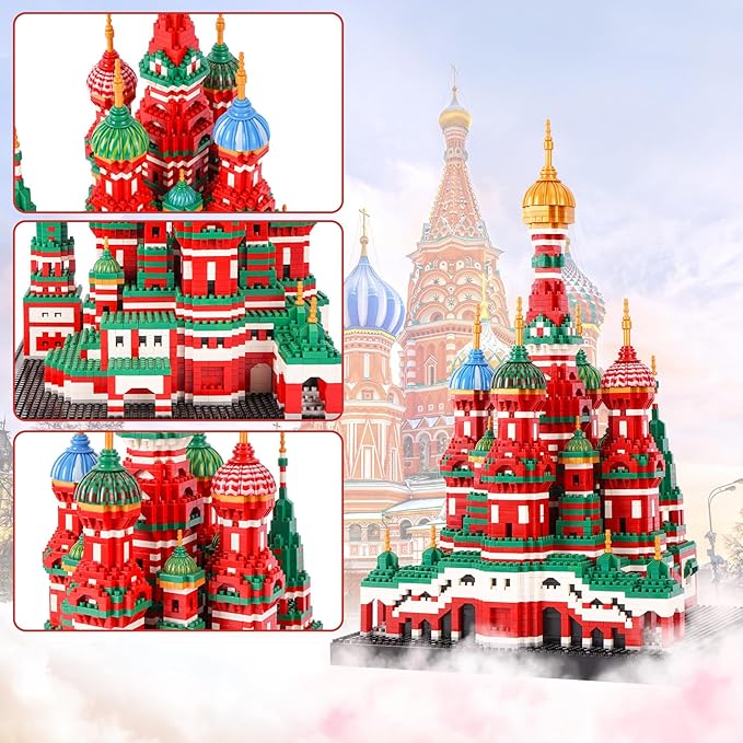 Building Block Set, Saint Basil's Cathedral Architecture Model Micro Mini Blocks, Educational Mini Blocks, 4300 PCS