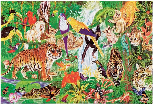 Melissa & Doug Rainforest Floor Puzzle, 48 pc Jumbo Jigsaw Puzzle, Educational Screen Free Activity for Toddler, Preschoolers and Kids Ages 3+ (2 x 3 Feet) - FSC Certified