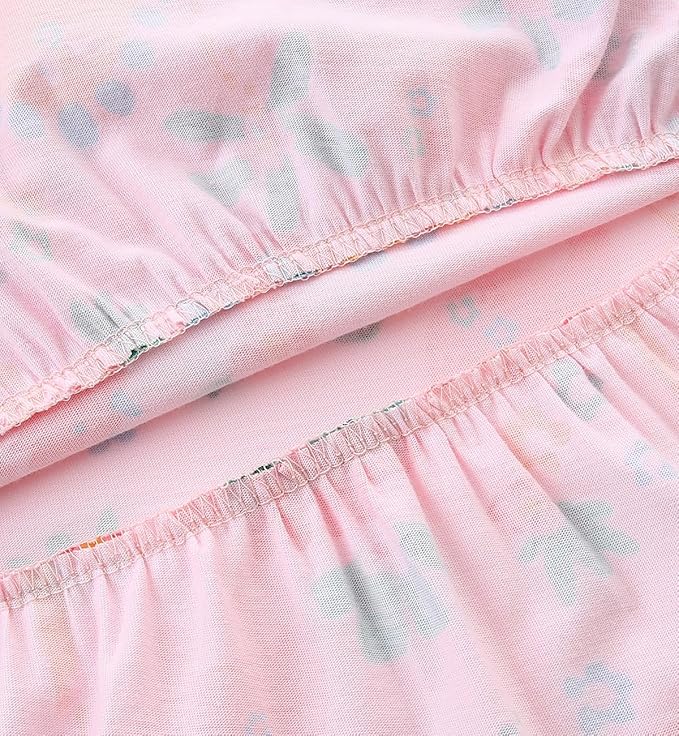 Bumeex Girl's Dresses Cotton Ruffle Sleeve Tiered Swing A-Line Cute Midi Casual Sundress